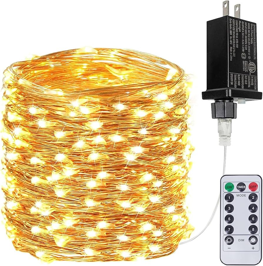 66Ft 200LED Fairy Lights Plug in with Remote, Waterproof String Lights Outdoor & Indoor 8 Modes w... | Amazon (US)