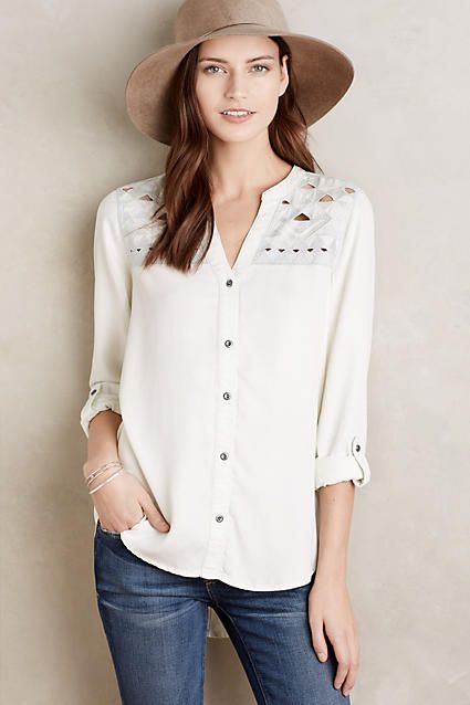 Sliced Chambray Buttondown | Anthropologie (US)