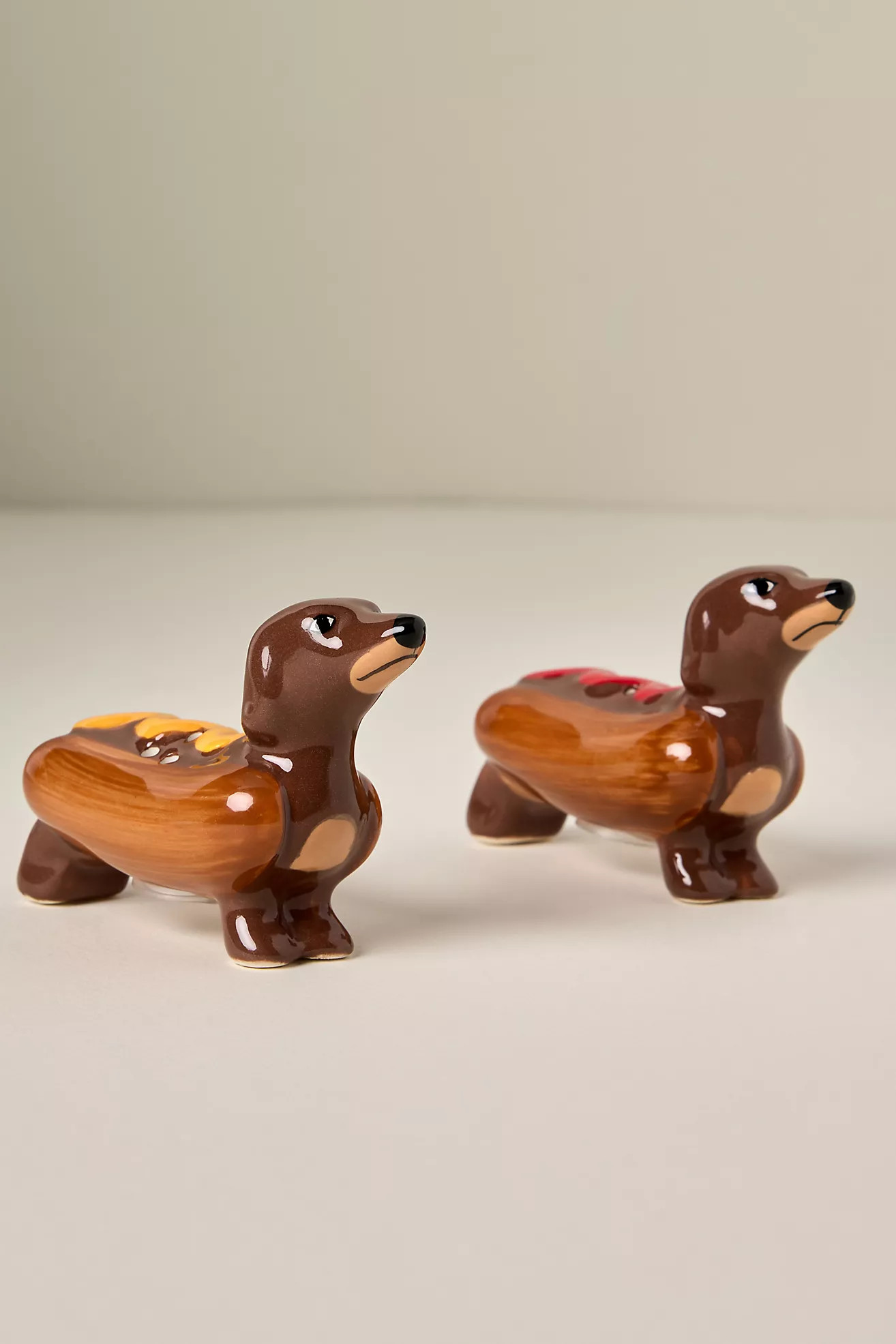 Dachshunds in Hot Dogs Ceramic Salt & Pepper Shakers | Anthropologie (US)
