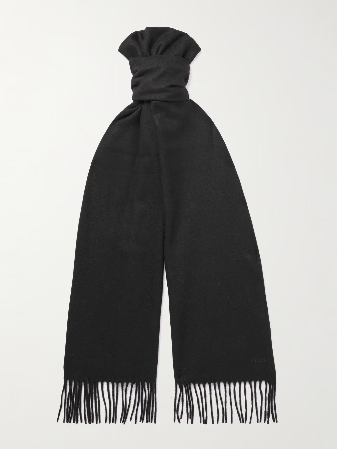 Logo-Embroidered Fringed Cashmere Scarf | Mr Porter (US & CA)
