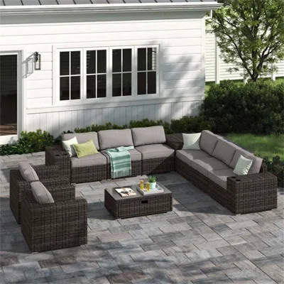 Fully Assembled 8-Person Outdoor Seating Group – Elegant And Comfortable Conversation Set For Patios, Decks, And Backyards | Wayfair North America