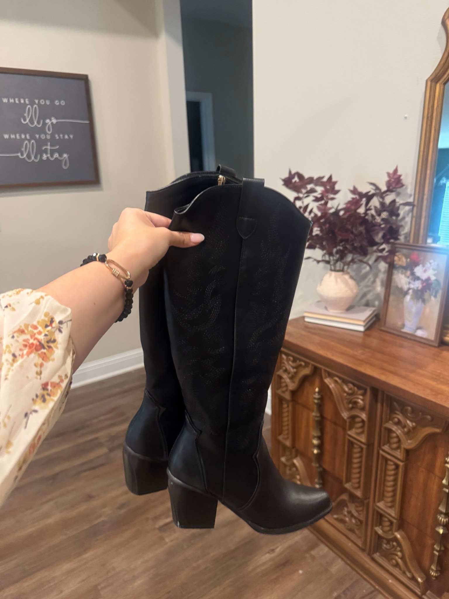 Black cowboy boots from Amazon Prime 

#LTKFindsUnder100 #LTKShoeCrush #LTKSaleAlert