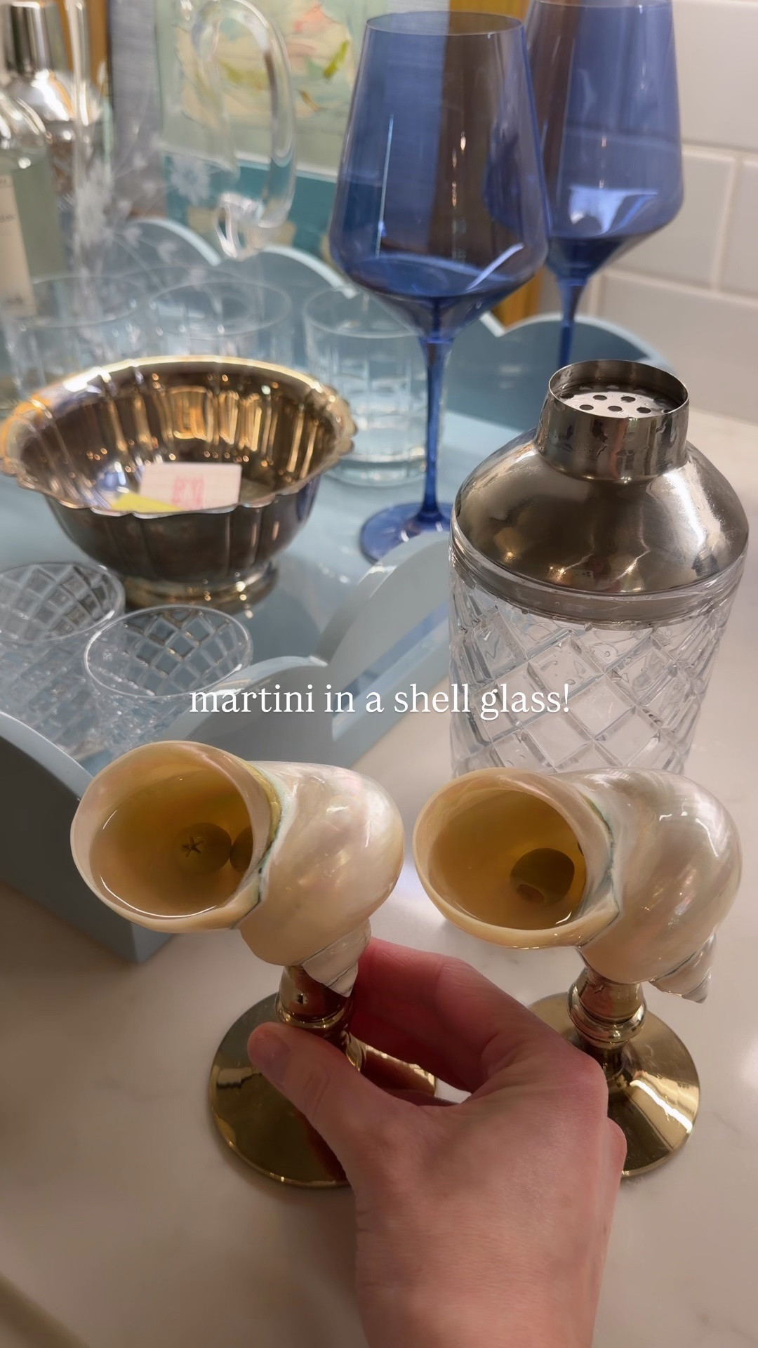 Martini in a shell glass! 