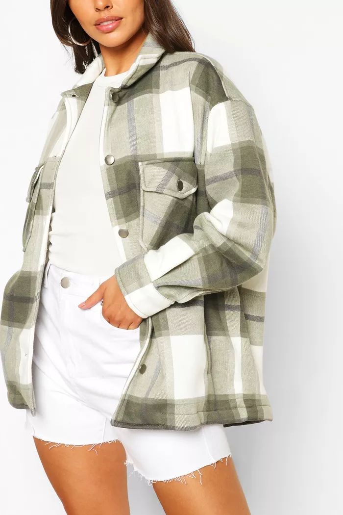 Petite Flannel Shacket | boohoo (US & Canada)
