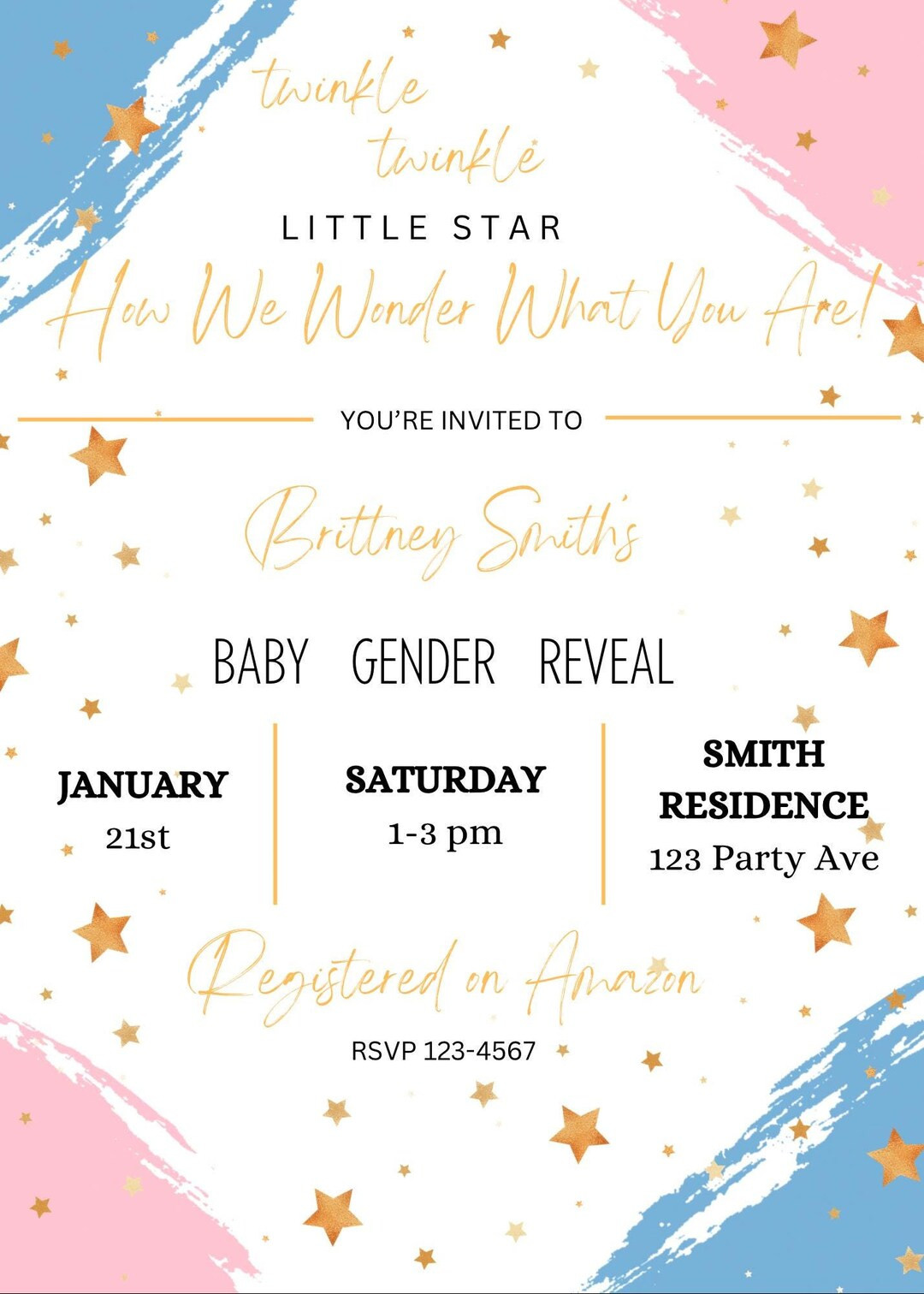 Twinkle Twinkle Gender Reveal Digital Download - Etsy | Etsy (US)