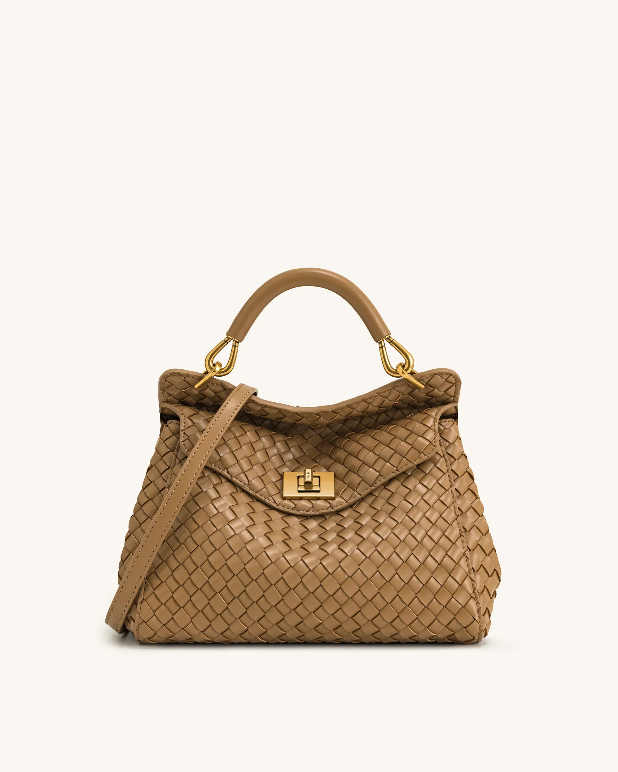 Lucia Classic Top Handle Woven Bag - Brown | JW PEI US