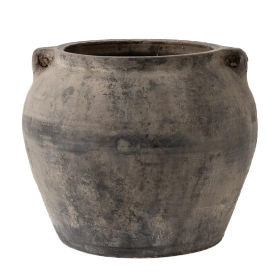 Beautiful Vintage Black Grey Clay Pot Vintage Pottery - Etsy | Etsy (US)