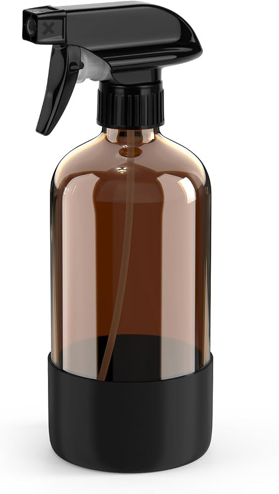 Bontip Amber Glass Spray Bottle, 16 oz with Black Silicone Sleeve, 1 Pack | Amazon (US)