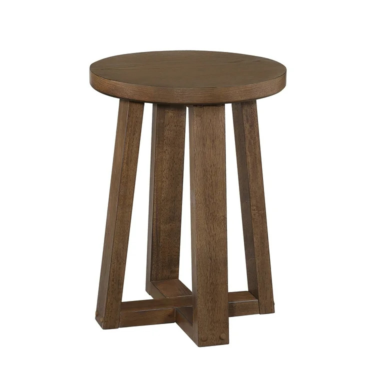 Better Homes & Gardens Ezra End Table, Walnut Finish, Round - Walmart.com | Walmart (US)