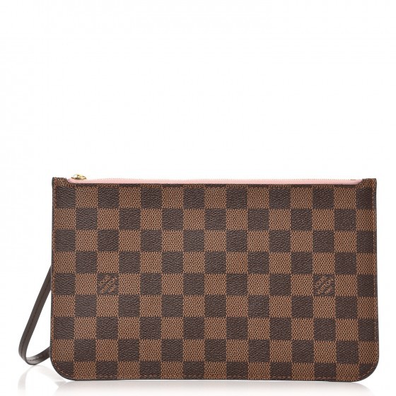Louis Vuitton Neverfull Pochette Damier Ebene (With Strap) Brown | StockX 
