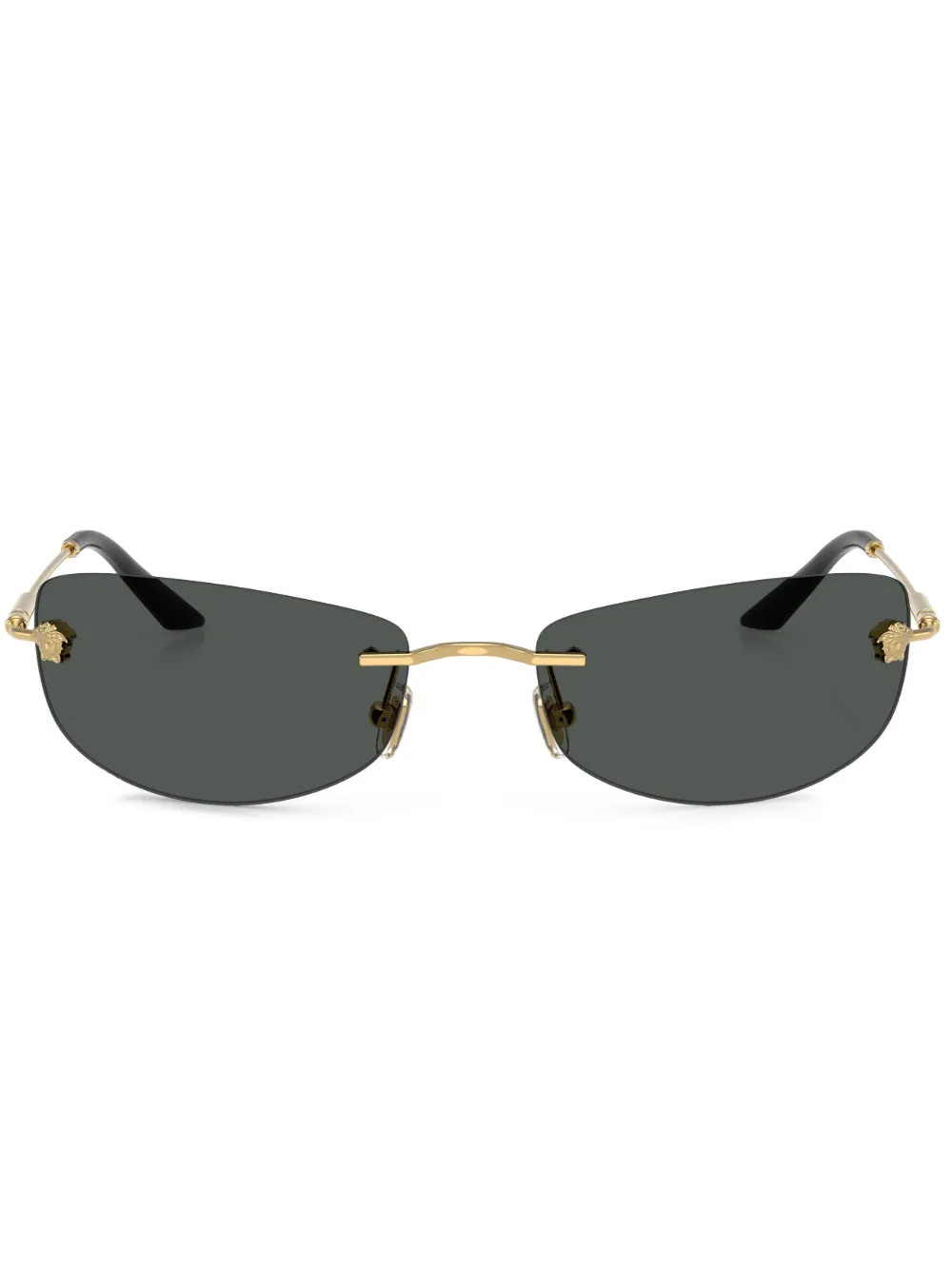 Versace Eyewear rectangle-frame Sunglasses | Gold | FARFETCH | Farfetch Global