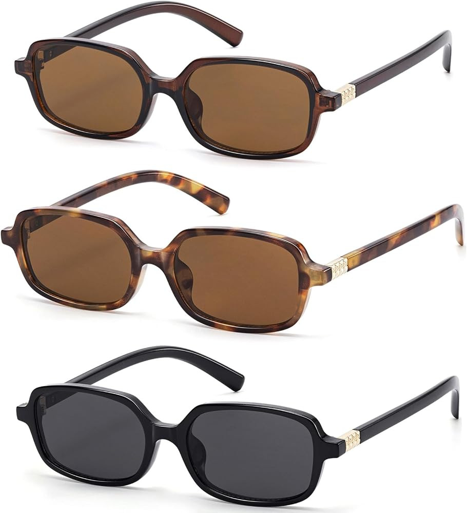 LIKSMU Trendy Rectangle Sunglasses for Women Men Retro Fashion 90s Small Square Shades Vintage Y2... | Amazon (US)