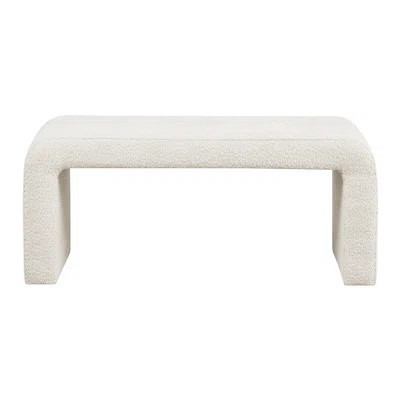 Stylish Bedroom Boucle Waterfall Bench - 42"w X 16"d 18"h, 400 Lbs Weight Capacity, Cream, No Assembly Modern Contemporary , Required | Wayfair North America
