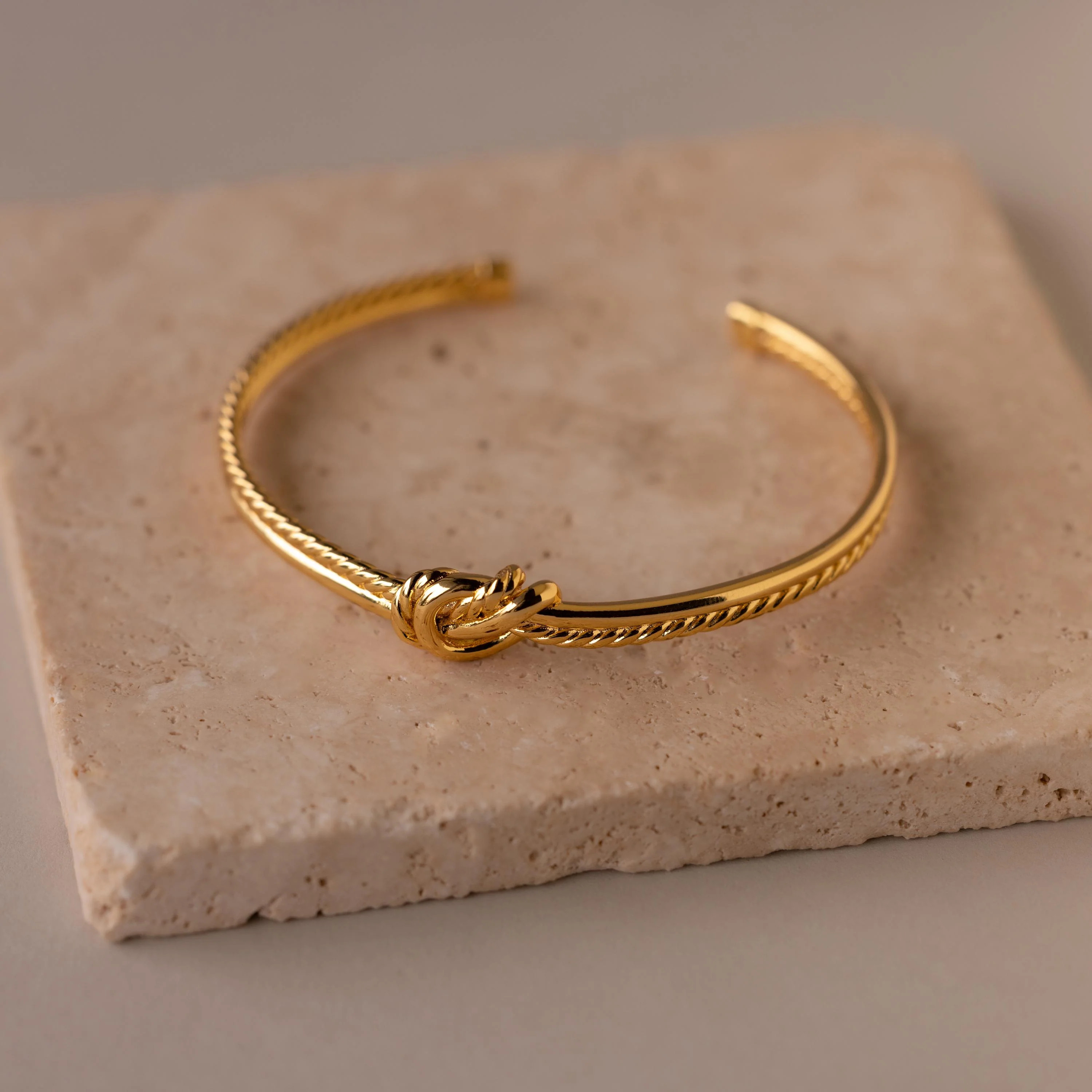 Duo Twisted Love Knot Cuff Bangle Bracelet | Caitlyn Minimalist | Caitlyn Minimalist