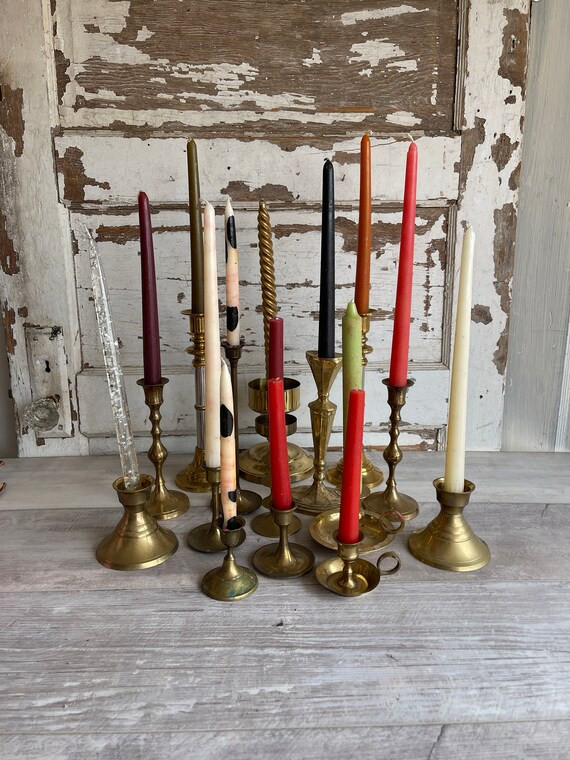 Vintage Brass Candlesticks  Cluster of 15  Mixed Lot | Etsy | Etsy (US)