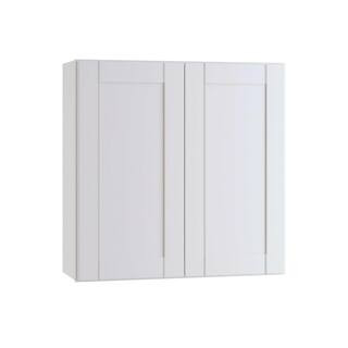 Contractor Express Cabinets Arlington Vesper White Plywood Shaker Stock Assembled Wall Kitchen Ca... | The Home Depot