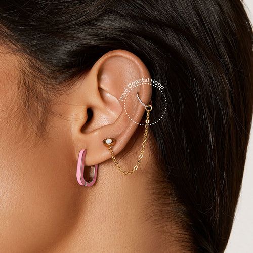 single pavé coastal hoop earring | Tini Lux