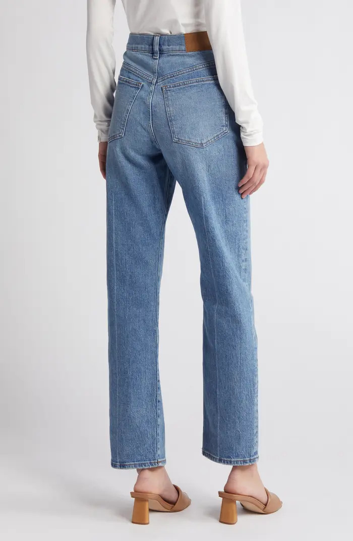 Madewell The '90s Creased High Waist Straight Leg Jeans | Nordstrom | Nordstrom