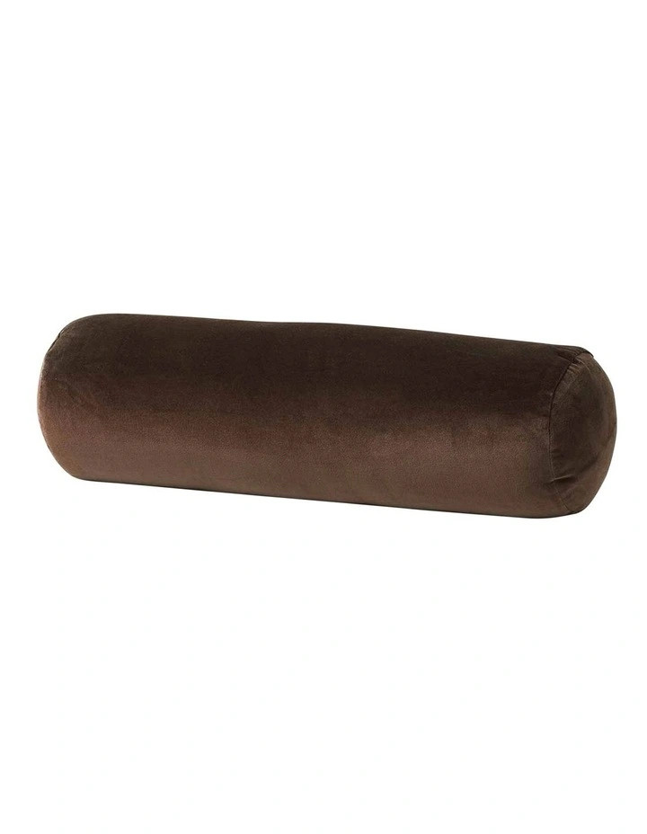 Aura HomeLuxury Velvet Bolster Cushion in Chocolate | Myer