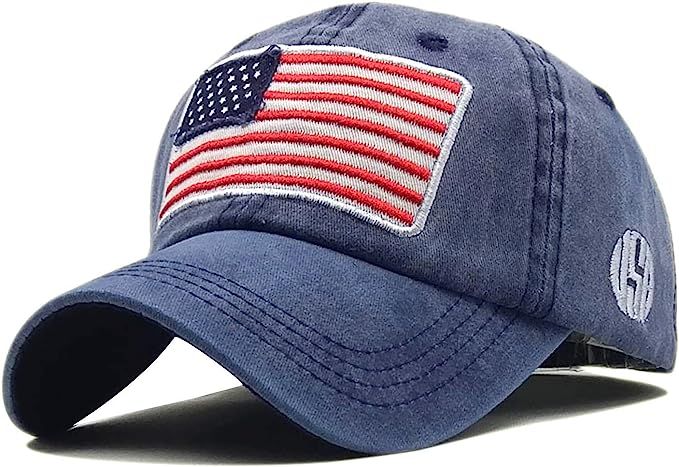 LOKIDVE Men's USA American Flag Baseball Cap Embroidered Polo Style Military Army Trucker Hat | Amazon (US)