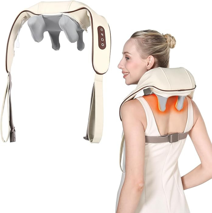 KppeX 4D Deep Cordless Neck Massagers Pillow,Shiatsu Shoulder Massager,Leg and Back Pain Relief T... | Amazon (US)
