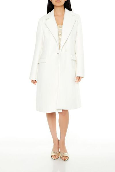 Notched Longline Coat | Forever 21