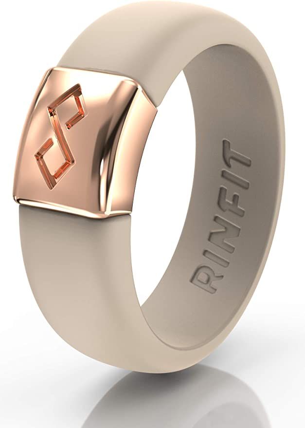 Rinfit Silicone Rings with Metal for Men and Women. Flexible & Comfortable Wedding Engagement Ban... | Amazon (US)