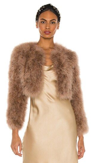 Manhattan Feather Jacket in Toffee | Revolve Clothing (Global)