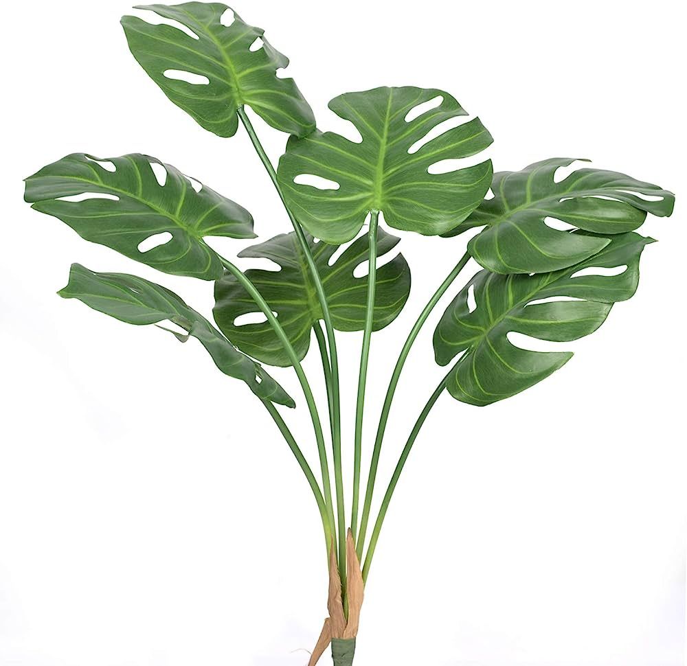 Artificial Palm Plants Leaves Faux Turtle Leaf Fake Tropical Large Palm Tree Leaves Imitation Lea... | Amazon (US)