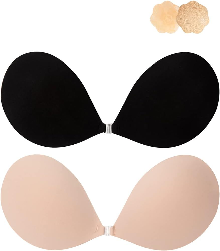 Awant Strapless Sticky Bra Invisible Sticky Boobs Silicone Adhesive Bra Backless Pushup Lift Bra | Amazon (US)