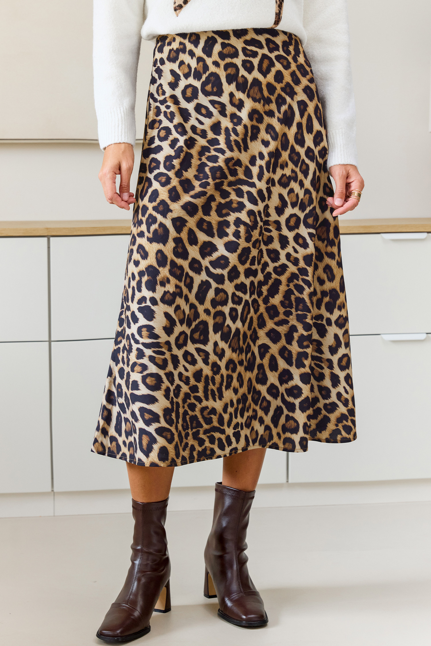 Sassy Spots Animal Print Midi Skirt | Cupshe US