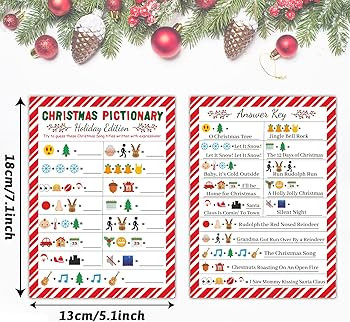 chiazllta Christmas Party Games, Song Guessing Sing Me a Picture Xmas Themed Party Holiday Activi... | Amazon (US)