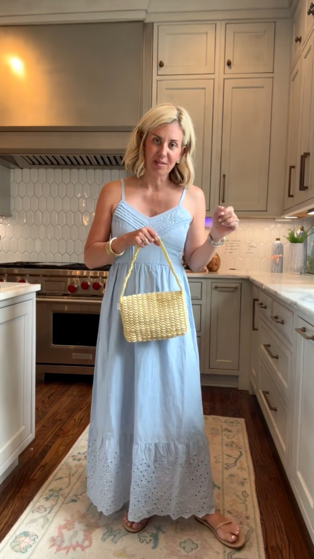 The details of this dress are giving designer vibes! I’m in xs and 8 sandal tts. 
*Use code Catherine20 for 20% off A+B

#LTKSeasonal #LTKmomlife #LTKdayinmylife