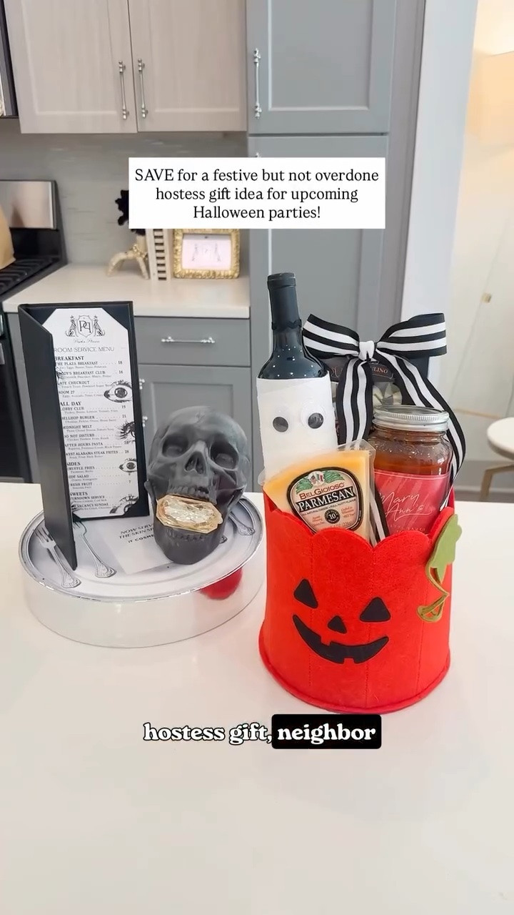 Well now here’s how to gift it 😂

When I first saw this tomato red jack-o’-lantern basket I thought… how bizarre

Then after wandering the Target aisles a little longer I was like ohhhhhh 🍝

A pasta night gift basket that’s practical, a little unexpected and still ✨festive✨

Because showing up to a Halloween party with dinner for another night? A hostess gift that keeps on giving

SAVE for your next Halloween party hostess gift 🎃

*Comment BOWTIE to have links to all of the supplies I used sent to your inbox 💌
•
•
•
#hostessgiftidea #targetfinds #giftideas how to gift, hostess gift idea, target finds, gift basket ideas, gift basket idea, halloween hostess gift idea