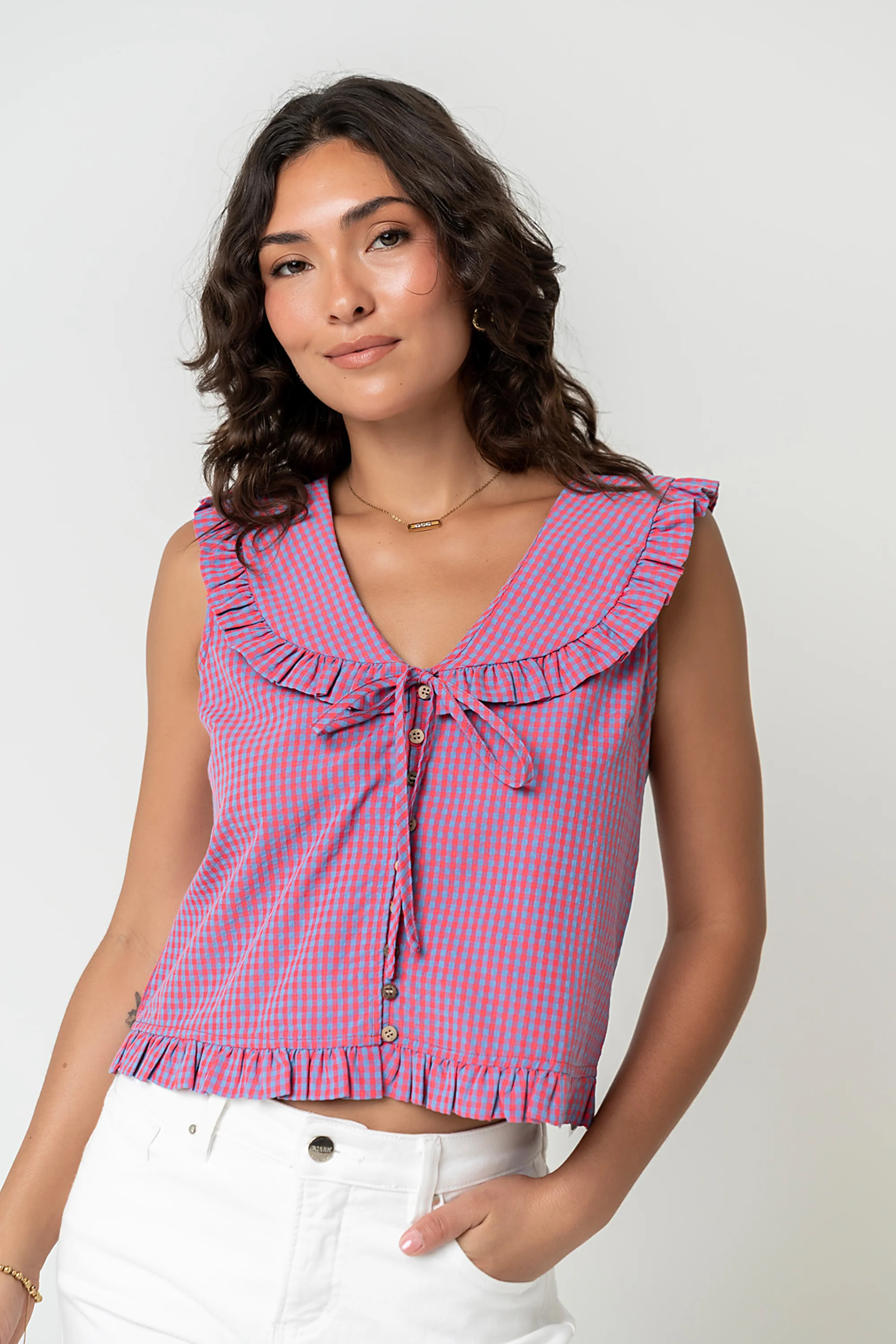 Jordie Gingham Top | Böhme US