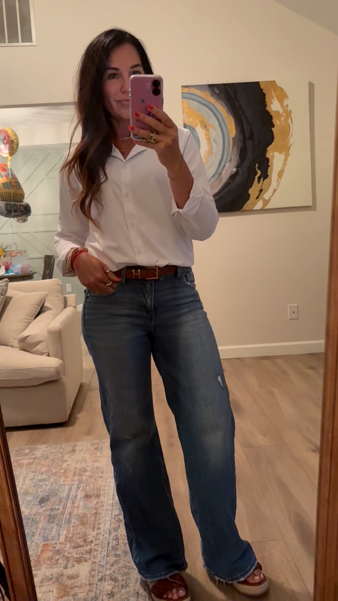 I love this designer inspired belt. The gold details and “H” got me! 
White button down that is wrinkle resistant, yes please! 
Shirt fits TTS

#LTKOver40 #LTKStyleTip #LTKFindsUnder50