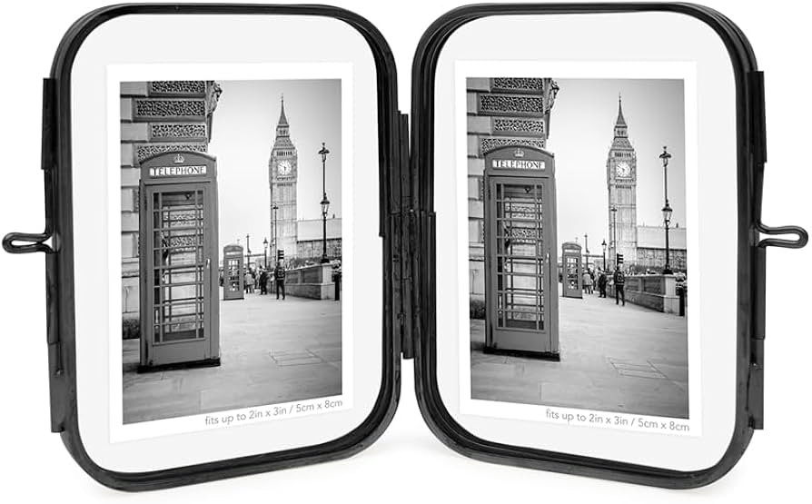 Isaac Jacobs 2x3 Vintage Style, Double-Sided Round-Edged Brass & Glass Metal Floating Picture Fra... | Amazon (US)