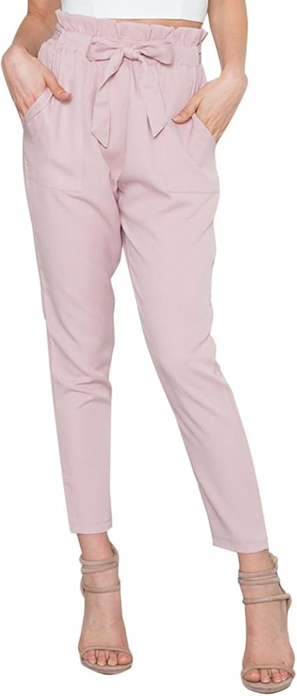 Women's Slim Straight Leg Stretch Casual Pants with Pockets | Amazon (US)