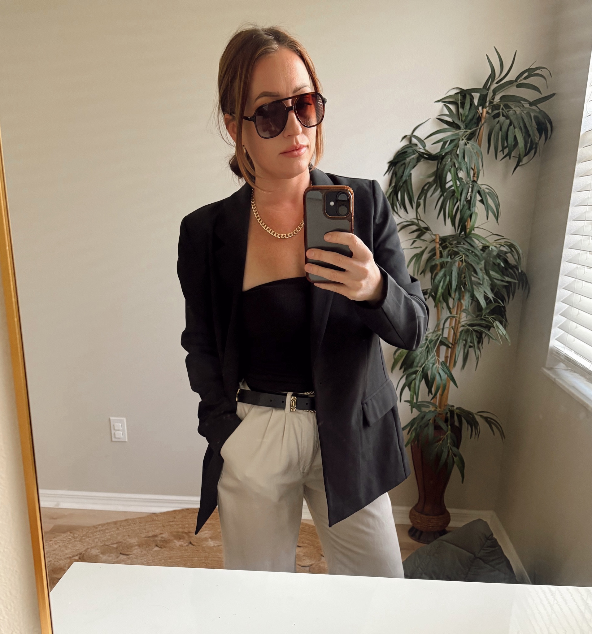Structured long blazer currently $55 ish! Great quality from the drop by Amazon. I’m wearing a small. 26 Long in the pants 

#LTKFamily #LTKWorkwear #LTKFindsUnder100
