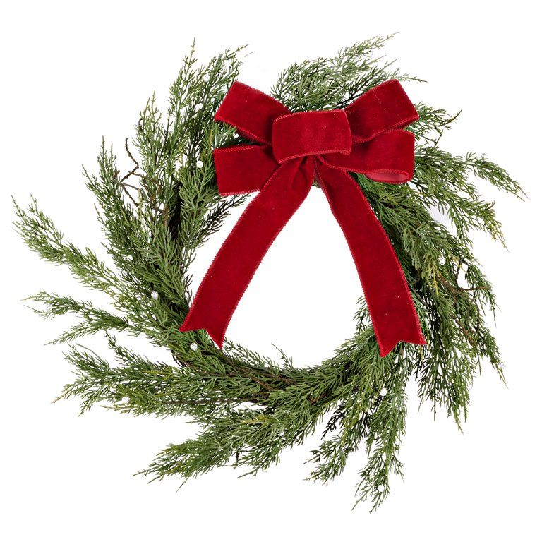 Holiday Time Christmas Red Bow Wreath, 20 inch diameter | Walmart (US)