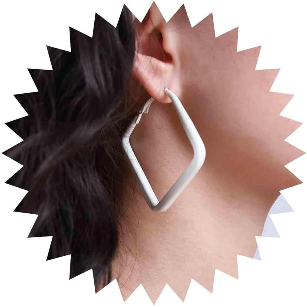 Vintage Square Hoop Earrings Resin Blue Square Earrings Open Square Huggie Hoop Earrings Hollow S... | Amazon (US)