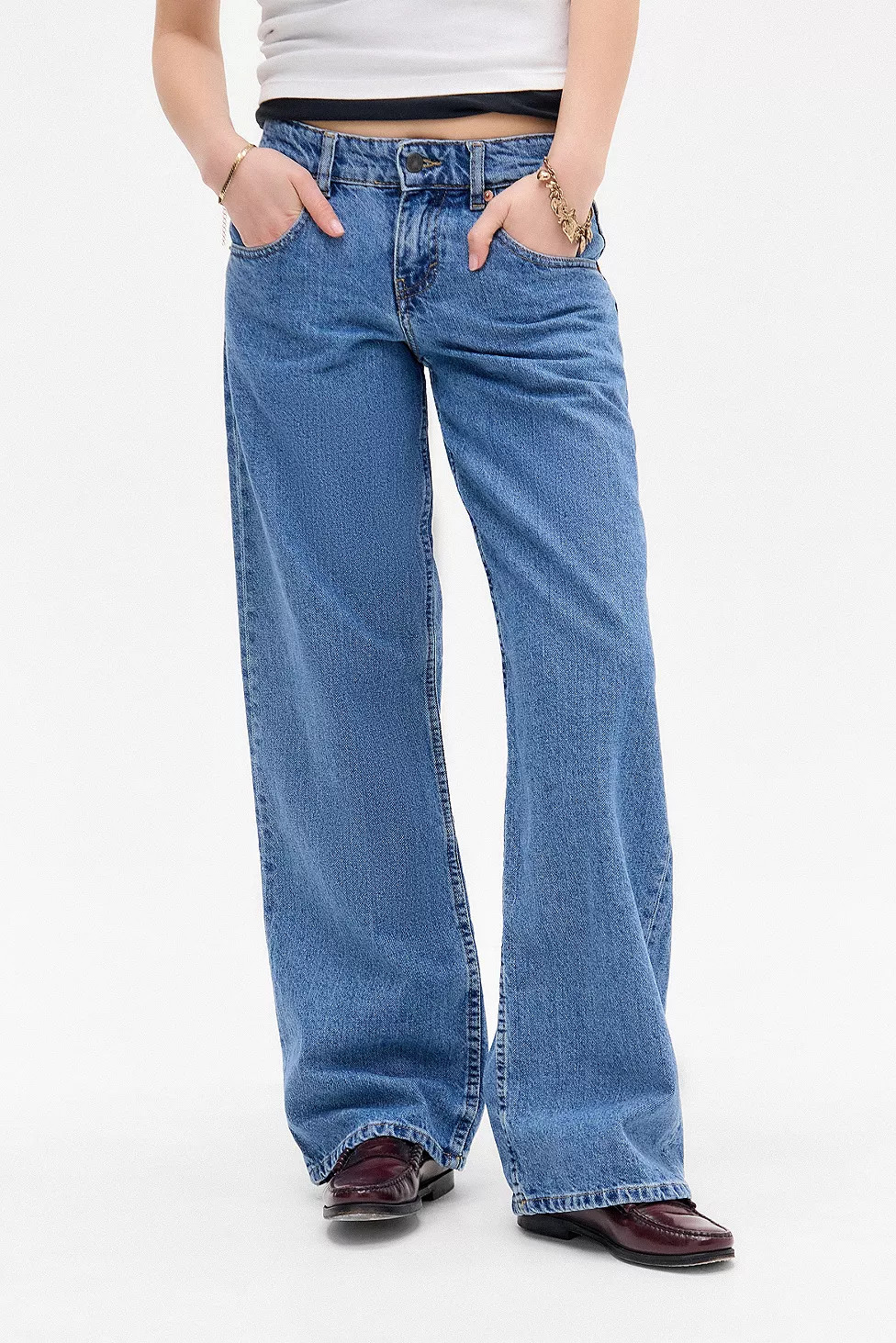 Motel Low Rise Parallel Wide Leg Jeans | Urban Outfitters UK