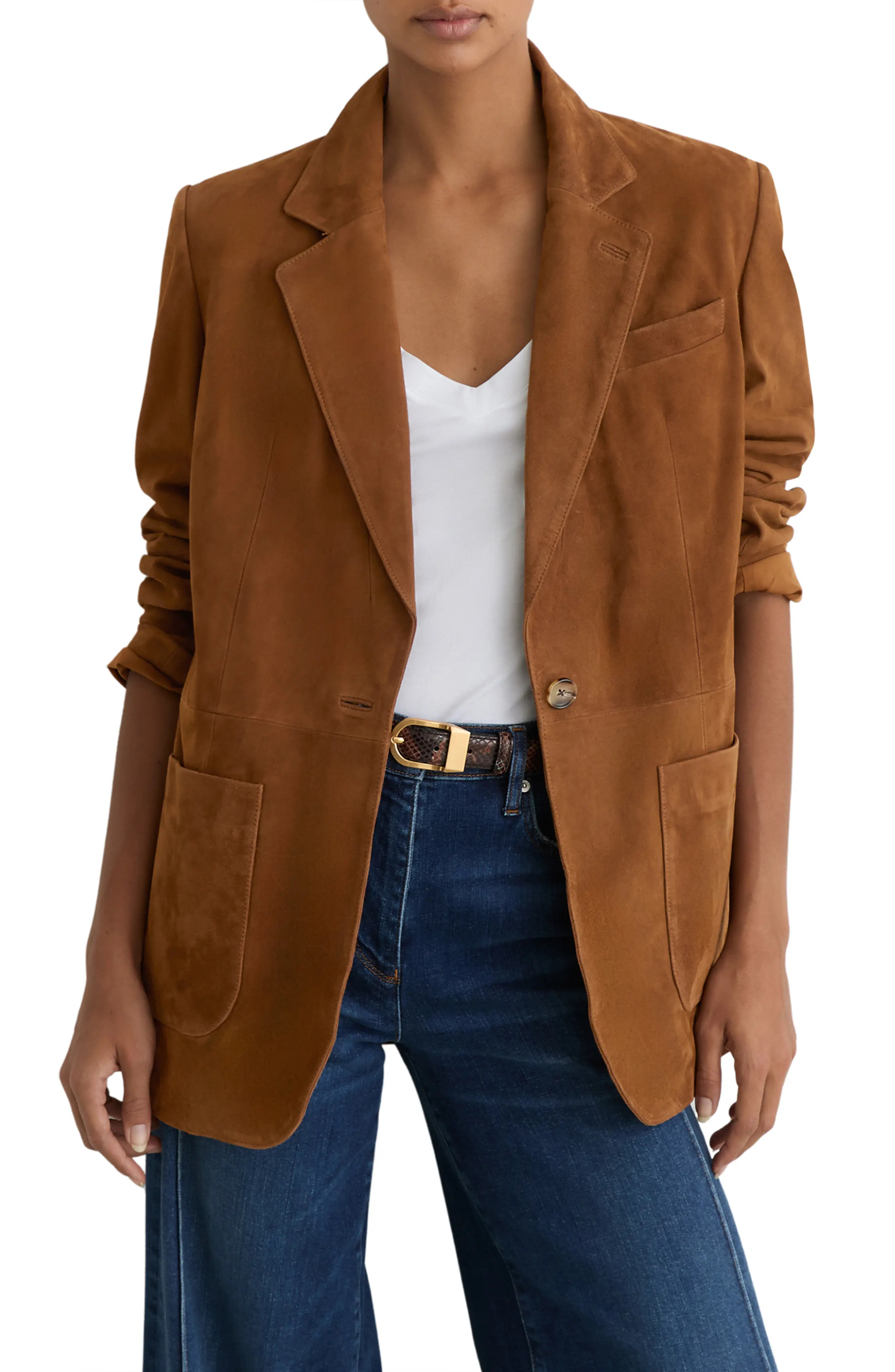 Reiss Cass Genuine Suede Blazer (Women) | Nordstrom | Nordstrom