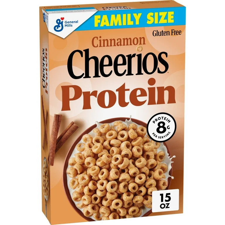 Cheerios Protein Cereal, Cinnamon, 8g Protein, Family Size, 15 oz | Walmart (US)