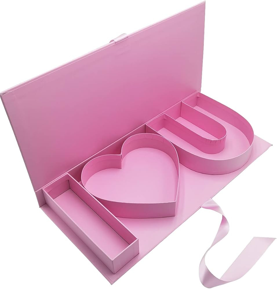 WENPACK Empty Flower Gift Box I Love U Cardboard Letter Shaped Fillable Chocolate Strawberry Cand... | Amazon (US)