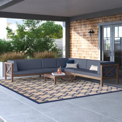 Jacklyn Acacia 7 - Person Modular Patio Conversation Set with Cushions | Wayfair North America