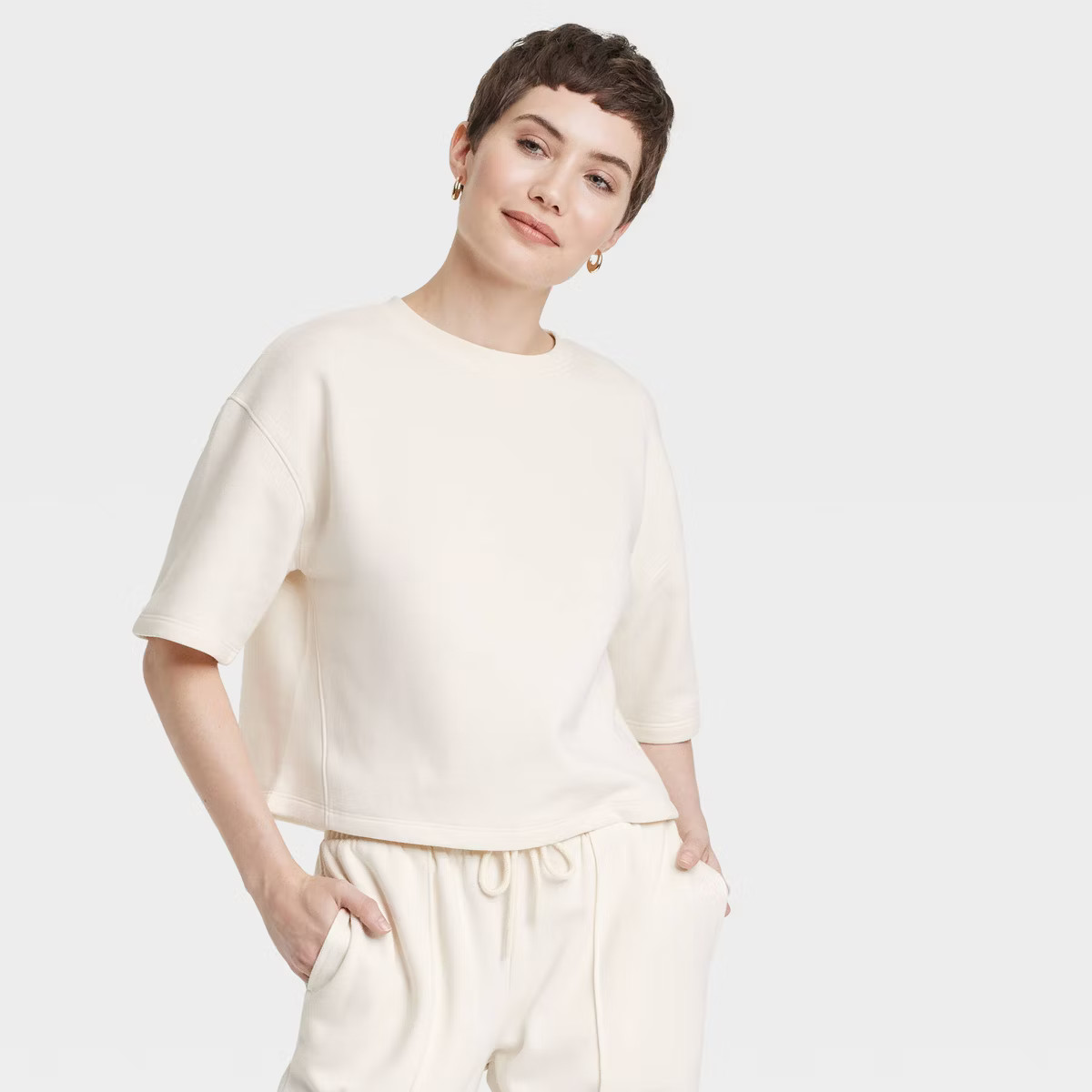 Women's Leisure Studio Short Sleeve Fleece Top - Universal Thread™ | Target