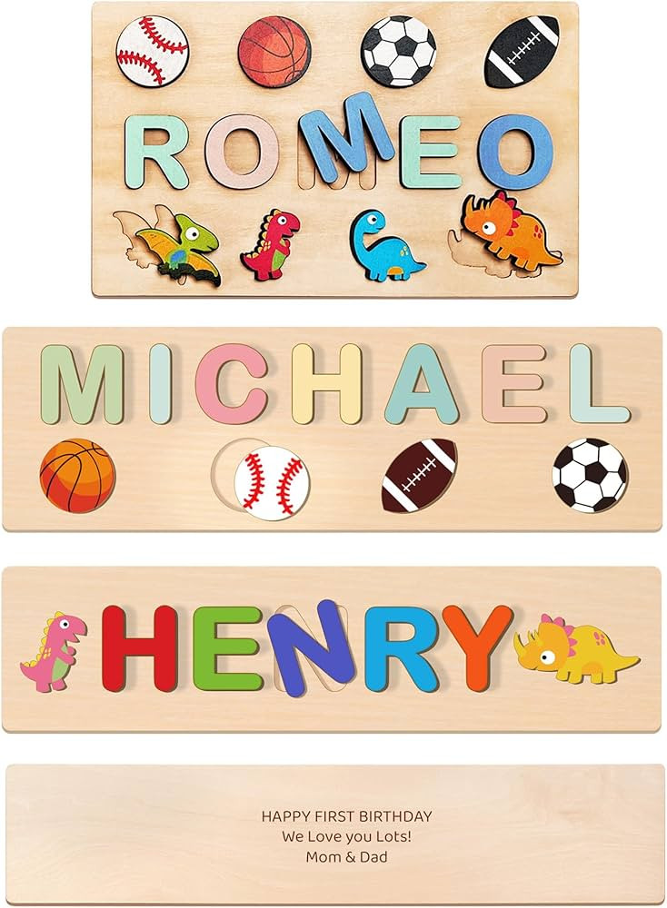 Personalized Puzzle Name Board, Toy Gifts for Baby Girls & Boy Custom Name Puzzle for Toddlers Cu... | Amazon (US)