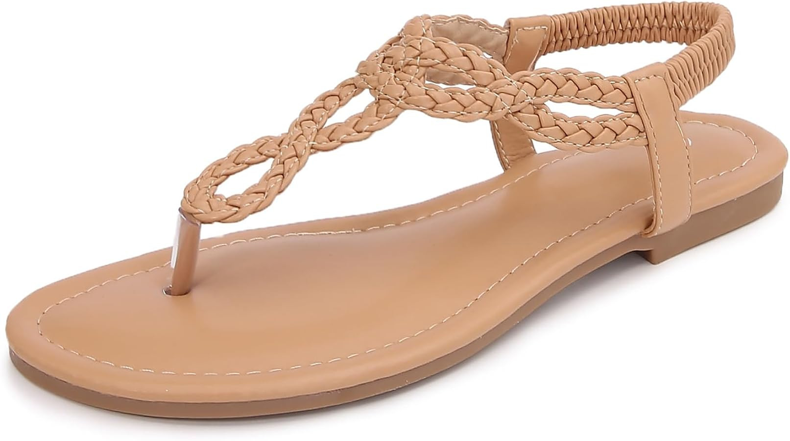 zeetoo Women's Sandals Rhinestone Flat Summer Shoes T-Strap Thong Bohemian Casual Dressy Sandals ... | Amazon (US)