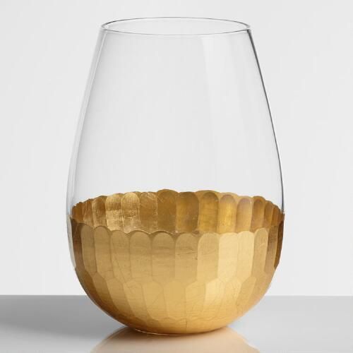 Gold Stemless Wine Glasses, Set of 4 | World Market